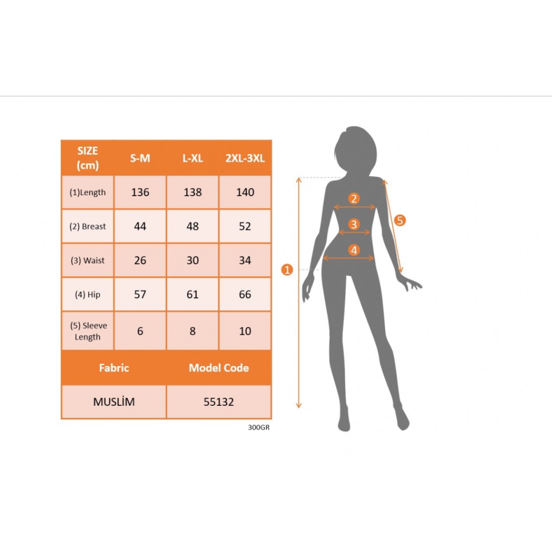 Kadın Kısa Kollu Kruvaze Yakalı Beli Lastikli Müslim Elbise - 152409
