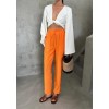 BEL LASTİK DETAYLI MODAL KUMAŞ PANTOLON - Orange 152066