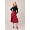 Çan Kesim Midi Bordo Saten Etek 147344 Çan Kesim Midi Bordo Saten Etek 147344