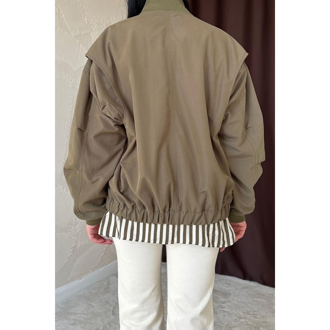 Haki Parçalı Bomber Ceket 152289 Haki Parçalı Bomber Ceket 152289