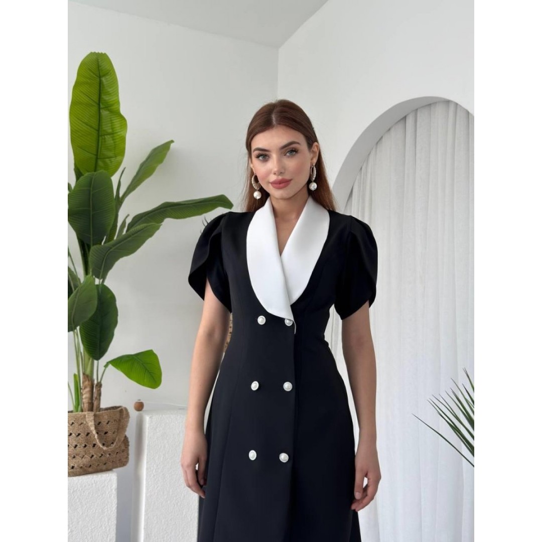 Reta Düğme Detaylı Elbise - 162542
