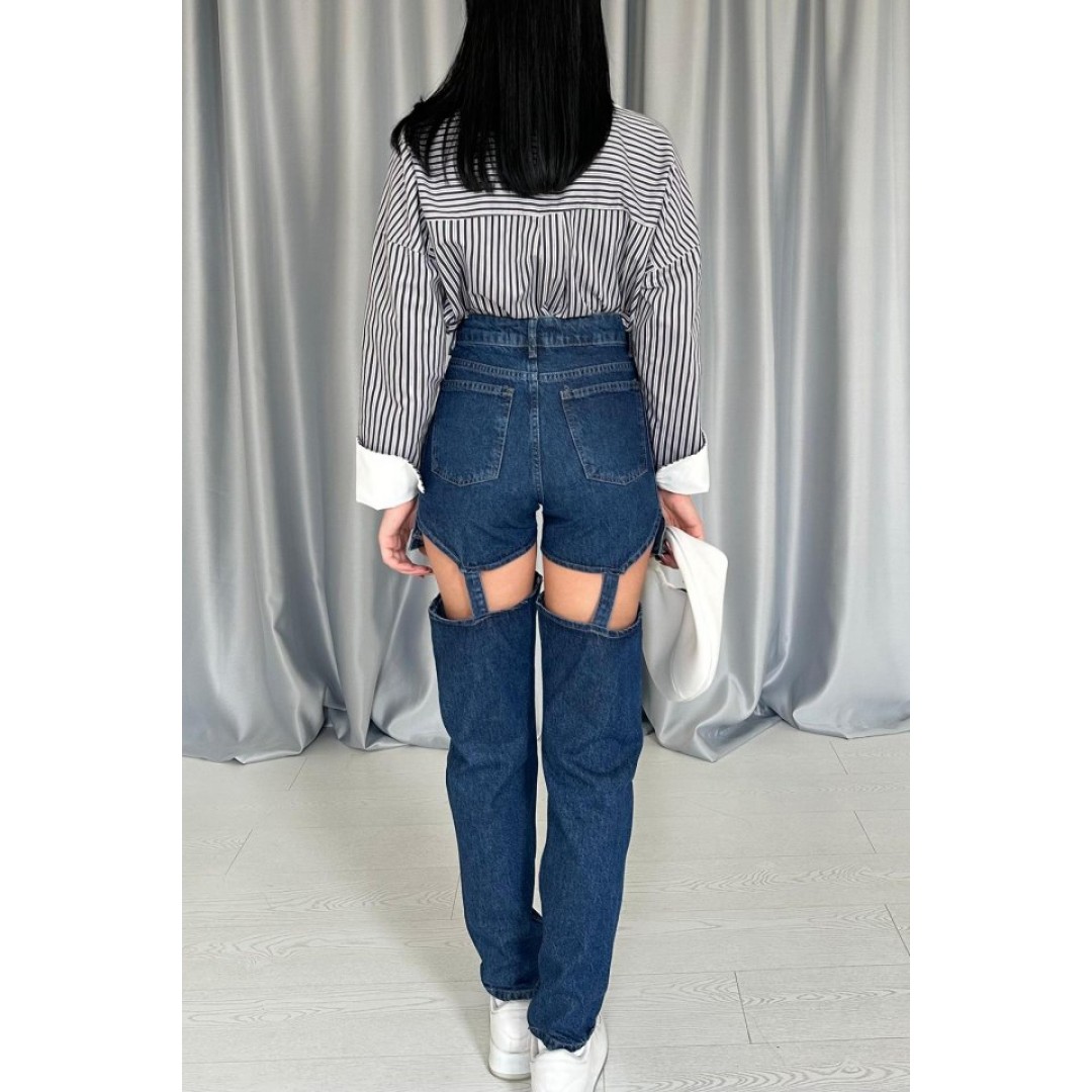 Mavi Askılı İki Parça Jeans Pantolon 148300 Mavi Askılı İki Parça Jeans Pantolon 148300