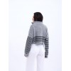 43311 TRİKO ÇİZGİLİ FERMUARLI CROP-GRİ-SİYAH 144101