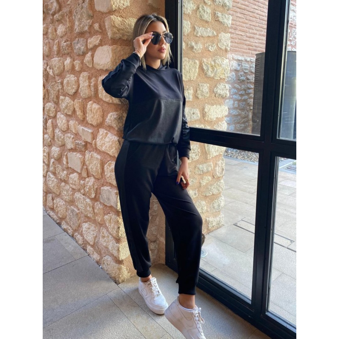 Kadın Uzun Kollu Kapüşonlu Oversize Sweat Ve Pantolon Ikili Takım - 133359 Kadın Uzun Kollu Kapüşonlu Oversize Sweat Ve Pantolon Ikili Takım - 133359