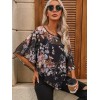 Kadın Kısa Kollu Yuvarlak Yaka çiçek Baskılı Asimetrik Kesim şifon Bluz - 151070 Kadın Kısa Kollu Yuvarlak Yaka çiçek Baskılı Asimetrik Kesim şifon Bluz - 151070