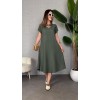 Kadın Kısa Kollu V Yaka Salaş Maxi Boy Elbise - 162486 Kadın Kısa Kollu V Yaka Salaş Maxi Boy Elbise - 162486