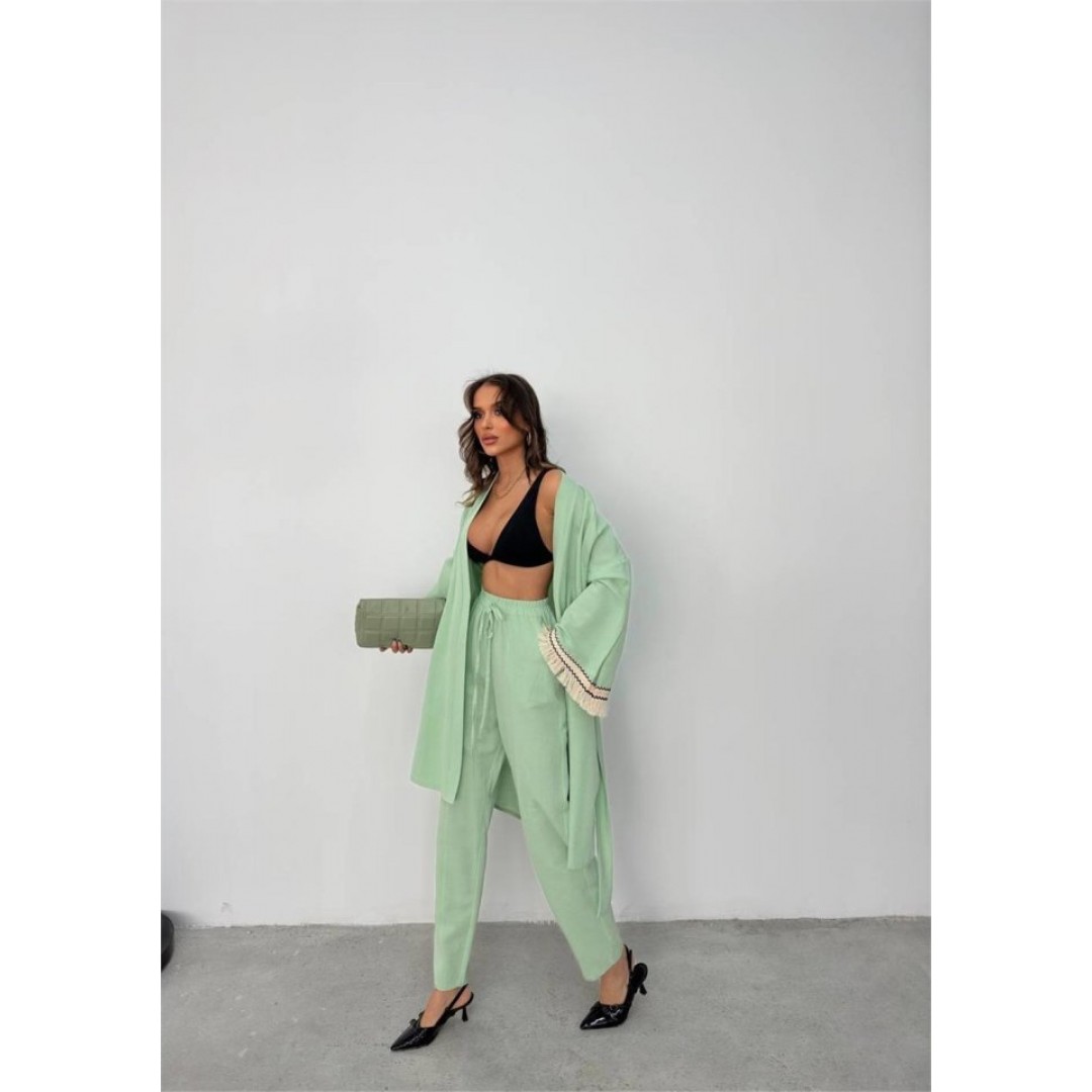 KOLUCU PÜSKÜL KİMONO TAKIM - Mint - 152482 KOLUCU PÜSKÜL KİMONO TAKIM - Mint - 152482