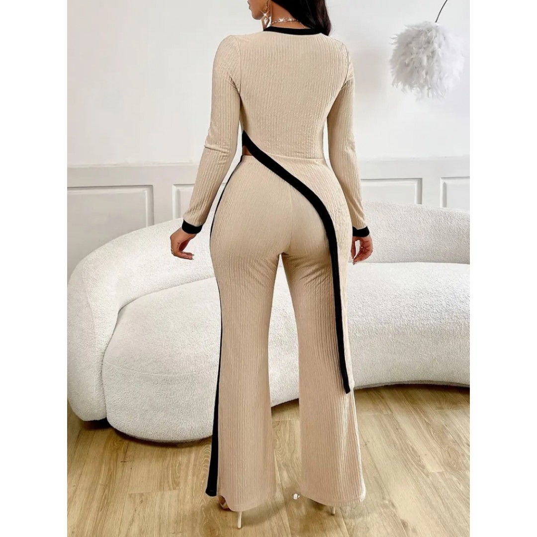 Kadın Uzun Kollu Bisiklet Yaka Asimetrik Kesim Bluz şardonlu Kaşkorse Bluz Ve Pantolon Ikili Takım 137335 Kadın Uzun Kollu Bisiklet Yaka Asimetrik Kesim Bluz şardonlu Kaşkorse Bluz Ve Pantolon Ikili Takım 137335