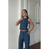 TENCEL KOLSUZ GÖMLEK - PANTOLON TAKIM - İndigo 159984 TENCEL KOLSUZ GÖMLEK - PANTOLON TAKIM - İndigo 159984