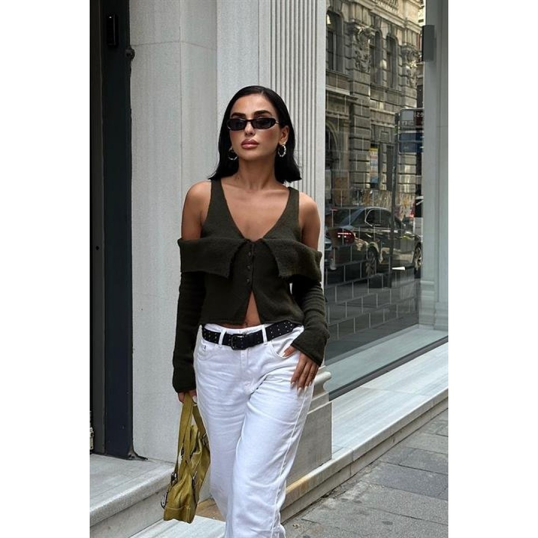 Cynthia Cut Out Triko Hırka 5116-23 155735 Cynthia Cut Out Triko Hırka 5116-23 155735