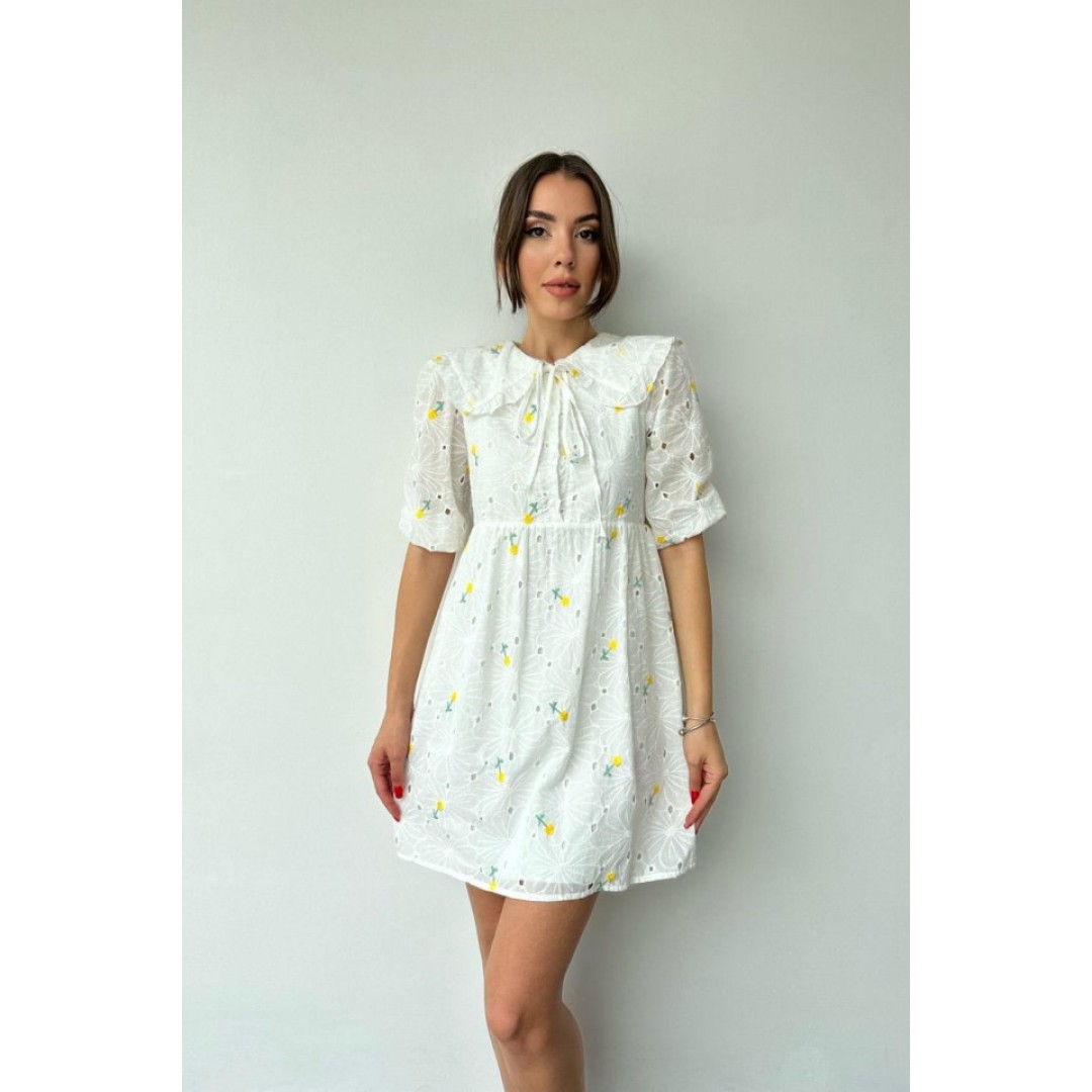 Sarı Bebe Yakalı Brode Elbise 149400 Sarı Bebe Yakalı Brode Elbise 149400
