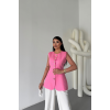 KETEN YELEK BELDEN OTURTMALISIRALI DÜĞME DETAYLI - Pembe - 154408 KETEN YELEK BELDEN OTURTMALISIRALI DÜĞME DETAYLI - Pembe - 154408