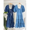 Kare Yakalı Ve Gipe Detaylı Tensel Elbise 2883 - 159427 Kare Yakalı Ve Gipe Detaylı Tensel Elbise 2883 - 159427