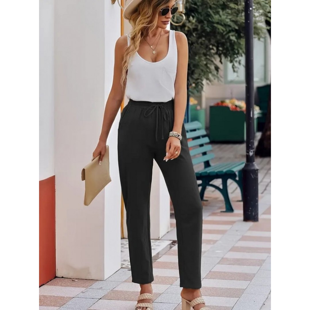 Kadın Beli Lastikli Keten Pantolon - 160143 Kadın Beli Lastikli Keten Pantolon - 160143