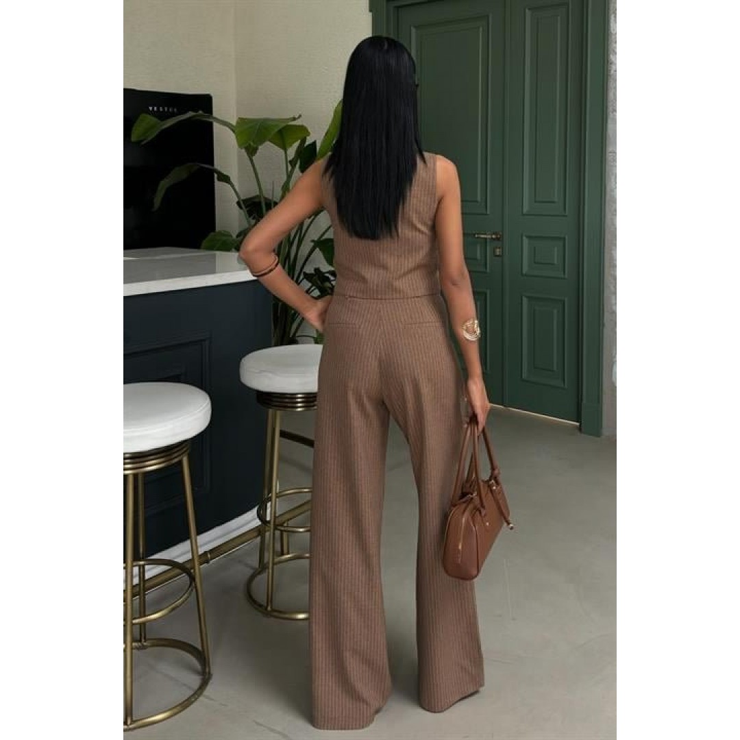 Yelek Ve Pantolon Çizgili Double Takım 10017 158990 Yelek Ve Pantolon Çizgili Double Takım 10017 158990