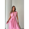 KETEN ELBİSE KOLSUZ BEL BAĞLAMALI MAXİ ELBİSE - Pembe - 161864 KETEN ELBİSE KOLSUZ BEL BAĞLAMALI MAXİ ELBİSE - Pembe - 161864
