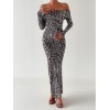 Kadın Madonna Yaka Dalgıç Kumaş Leopar Desen Maxi Boy Derin Yırtmaçlı Elbise - 127777 Kadın Madonna Yaka Dalgıç Kumaş Leopar Desen Maxi Boy Derin Yırtmaçlı Elbise - 127777