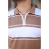 Erkek Yakalı Fermuarlı çift Renk Kısa Kollu T-shirt 161245 Erkek Yakalı Fermuarlı çift Renk Kısa Kollu T-shirt 161245