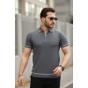 Erkek Fermuarlı Yakalı Kısa Kollu T-shirt 160692 Erkek Fermuarlı Yakalı Kısa Kollu T-shirt 160692