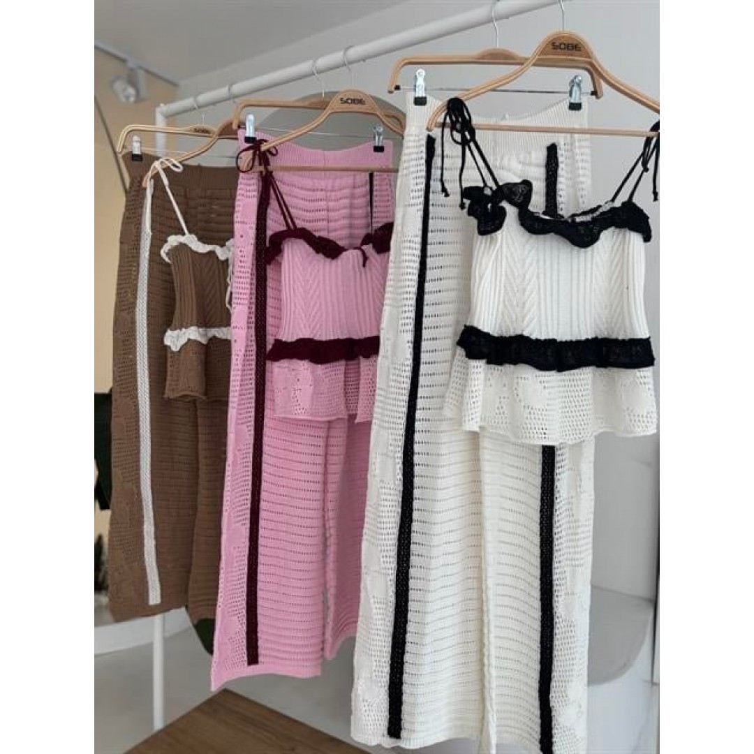 Askılı Bluz Pantolon Triko Takım 10114 - 159260 Askılı Bluz Pantolon Triko Takım 10114 - 159260