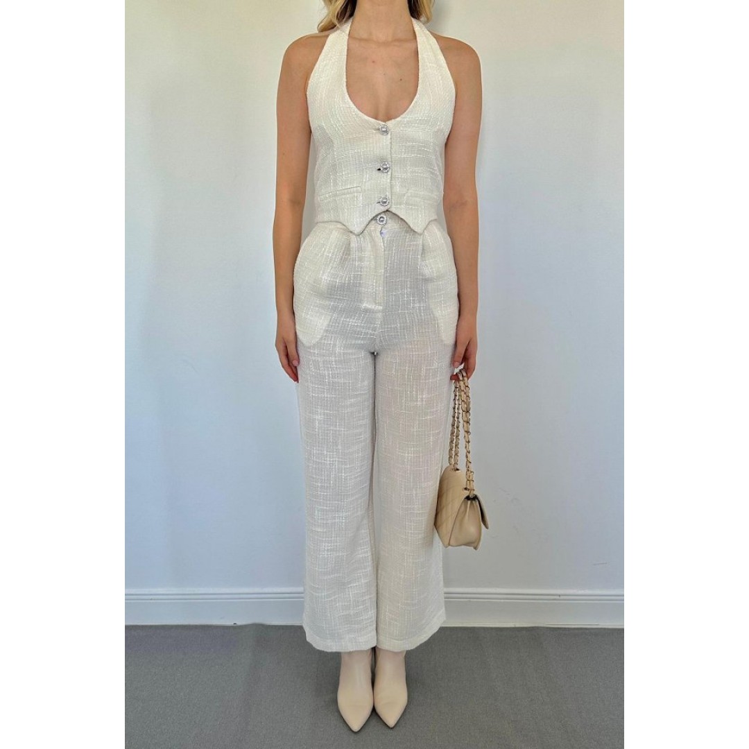 Beyaz Yelek Ve Pantolon Takım 152563 Beyaz Yelek Ve Pantolon Takım 152563