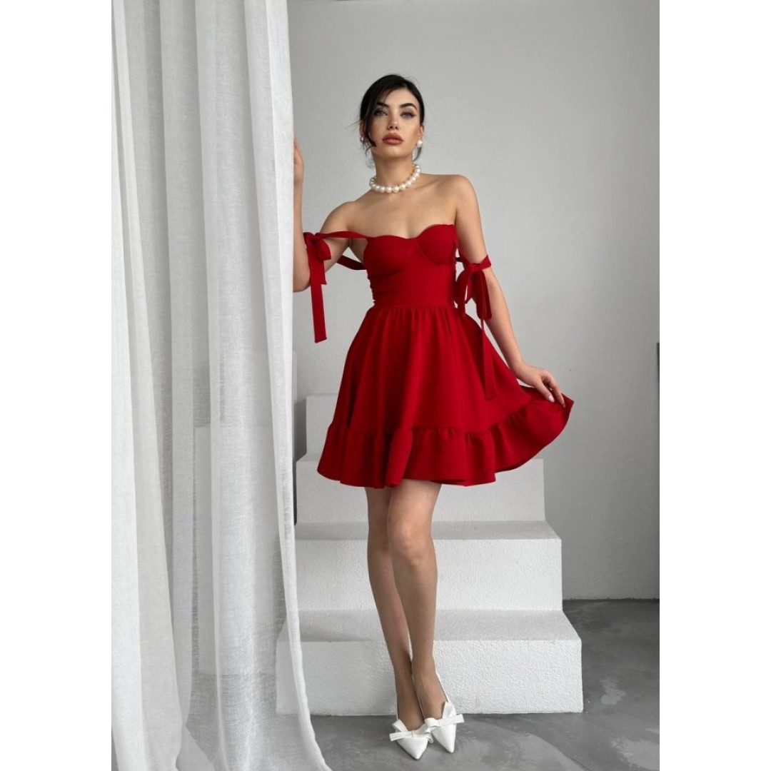 İP ASKILI BAĞLAMALI ATLAS ELBİSE - 159746 İP ASKILI BAĞLAMALI ATLAS ELBİSE - 159746