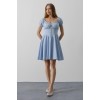 Beli Korseli Mini Elbise - Bebe Mavisi - 162833 Beli Korseli Mini Elbise - Bebe Mavisi - 162833