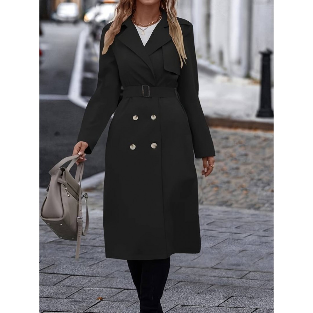 Kadın Uzun Kollu Yakalı önden Düğmeli Beli Kuşaklı Midi Gabardin Trençkot - 137385 Kadın Uzun Kollu Yakalı önden Düğmeli Beli Kuşaklı Midi Gabardin Trençkot - 137385