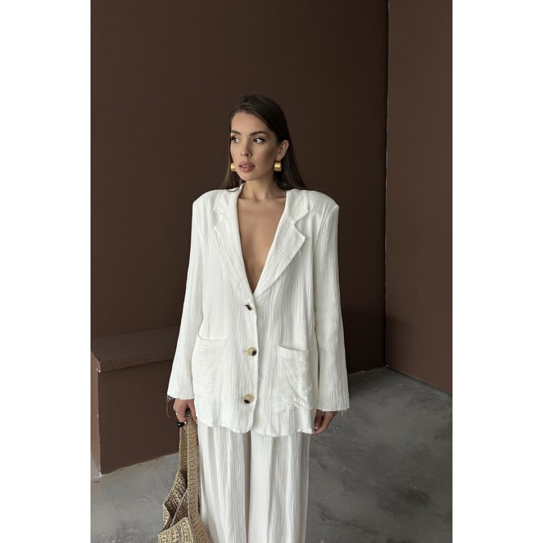 Beyaz Oversize Müslin Takım - 156671 Beyaz Oversize Müslin Takım - 156671