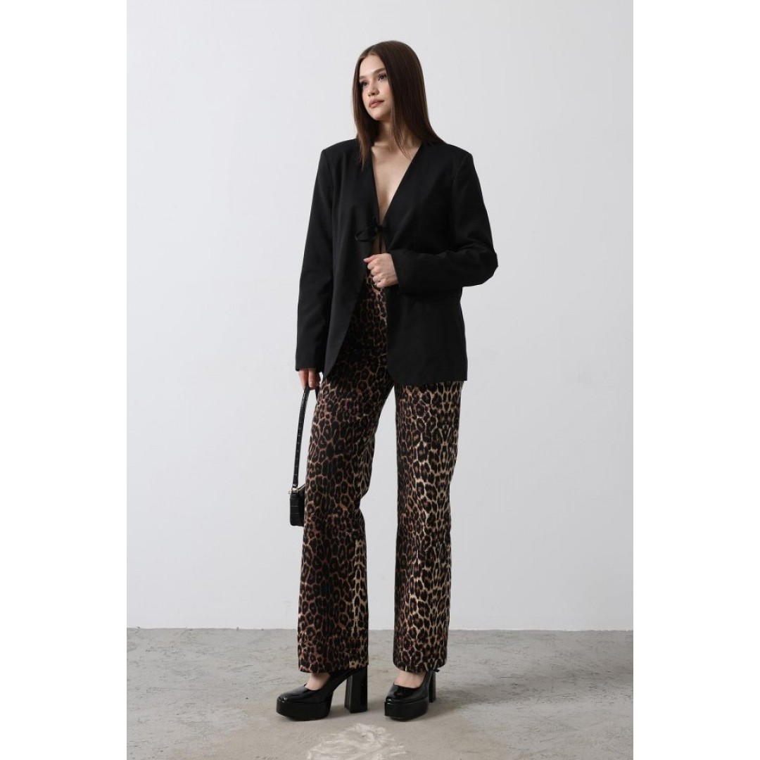 Önü Bağlamalı Blazer Ceket - Siyah 151564 Önü Bağlamalı Blazer Ceket - Siyah 151564