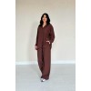Kahverengi Alice Gömlek Ve Bol Kesim Pantolon Takım 154839 Kahverengi Alice Gömlek Ve Bol Kesim Pantolon Takım 154839