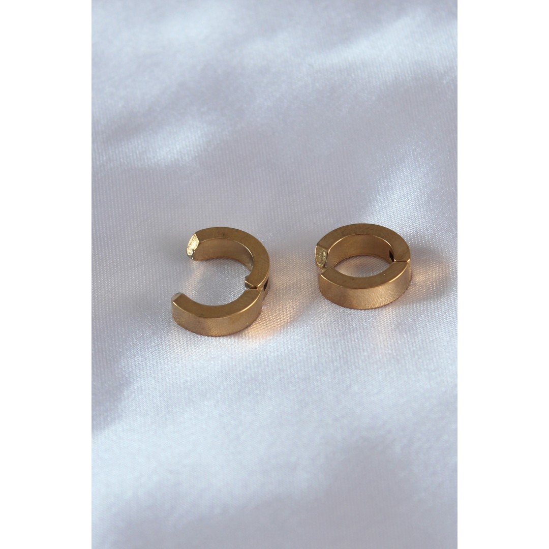 Çelik Gold Renk Sıkıştırmalı Erkek Küpe - 54838 Çelik Gold Renk Sıkıştırmalı Erkek Küpe - 54838