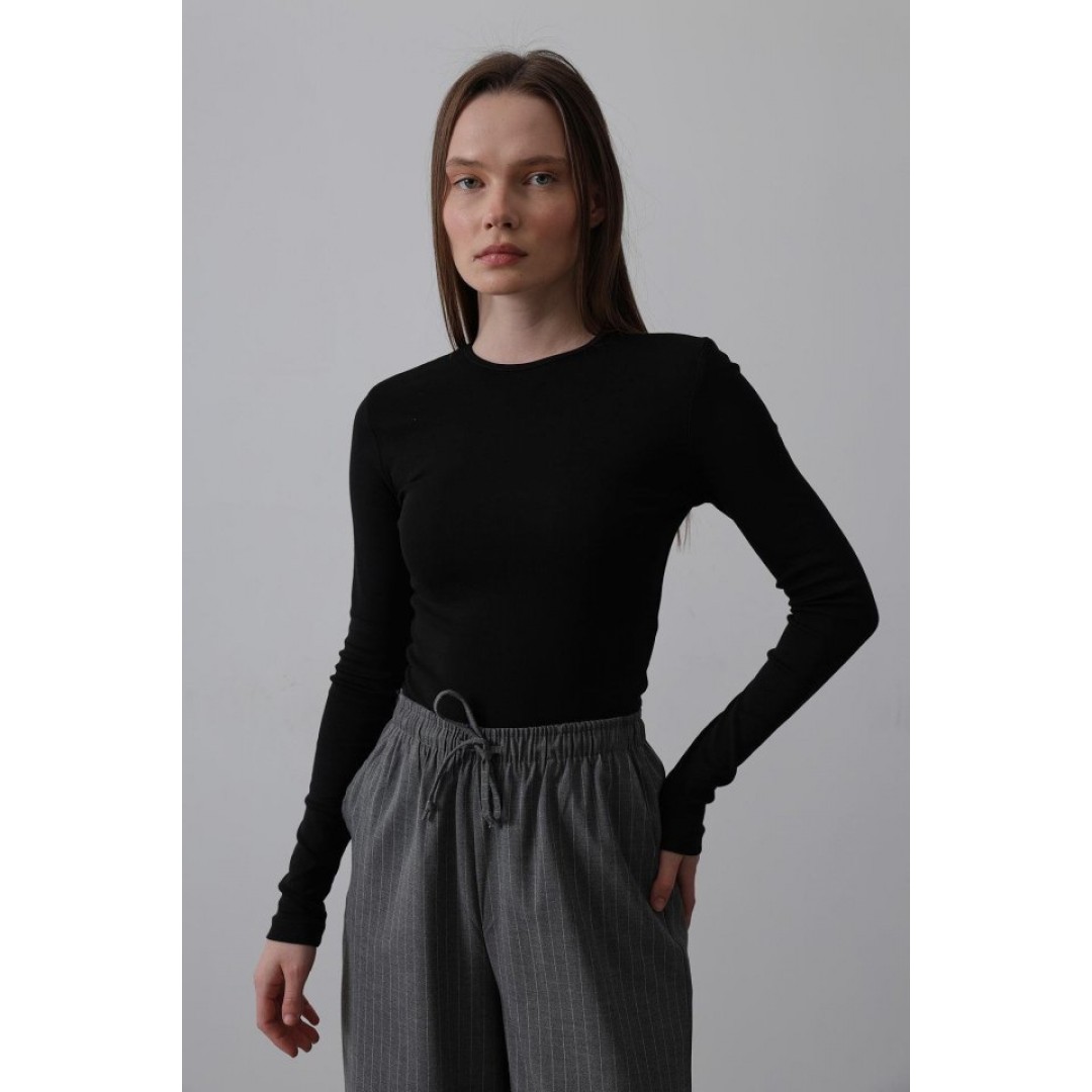 Uzun Kol Crop Top - Siyah 154055 Uzun Kol Crop Top - Siyah 154055
