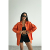 DÜĞMELİ DERİ GÖMLEK BOYFRİEND - Turuncu - 153265 DÜĞMELİ DERİ GÖMLEK BOYFRİEND - Turuncu - 153265