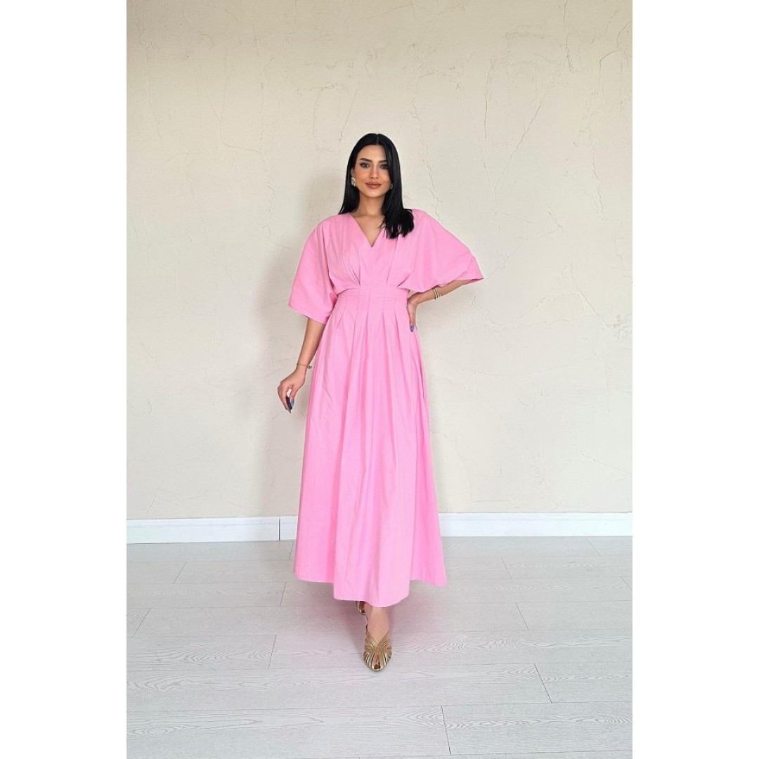 Pembe Pileli Uzun Elbise 154635 Pembe Pileli Uzun Elbise 154635