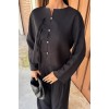 Önü İnce Kordon Detaylı Ve Double Paça Pantolonlu Takım 10180 159420 Önü İnce Kordon Detaylı Ve Double Paça Pantolonlu Takım 10180 159420