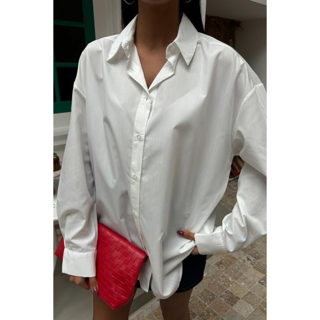 Klasik Oversize Poplin Gömlek 3421 158451