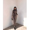 Kadın Uzun Kollu Balıkçı Yaka Gull Likralı Leopar Desen Maxi Boy Elbise - 140142 Kadın Uzun Kollu Balıkçı Yaka Gull Likralı Leopar Desen Maxi Boy Elbise - 140142