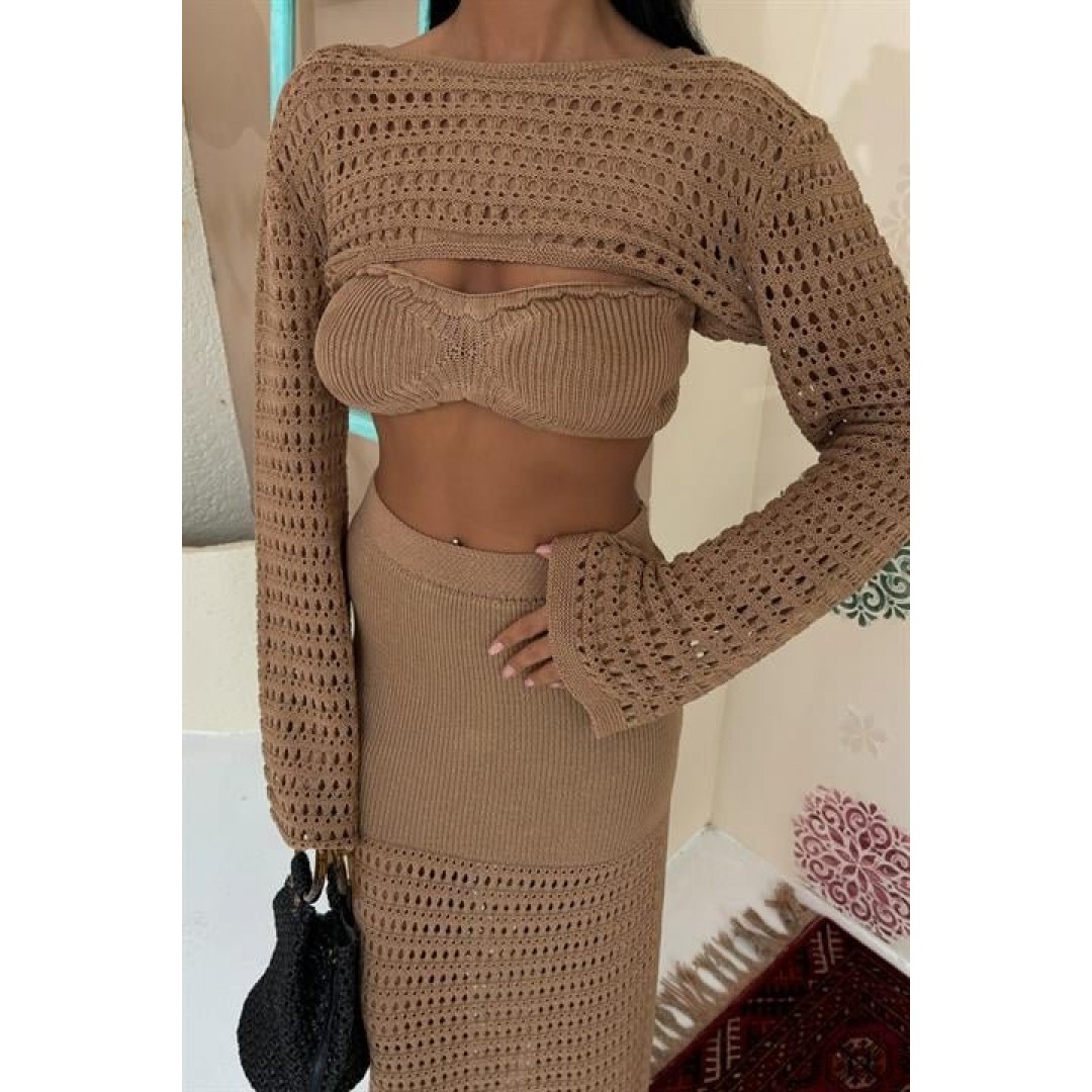 Büstiyer Ve Bolerolu Ajur Üçlü Takım 10087 158967 Büstiyer Ve Bolerolu Ajur Üçlü Takım 10087 158967