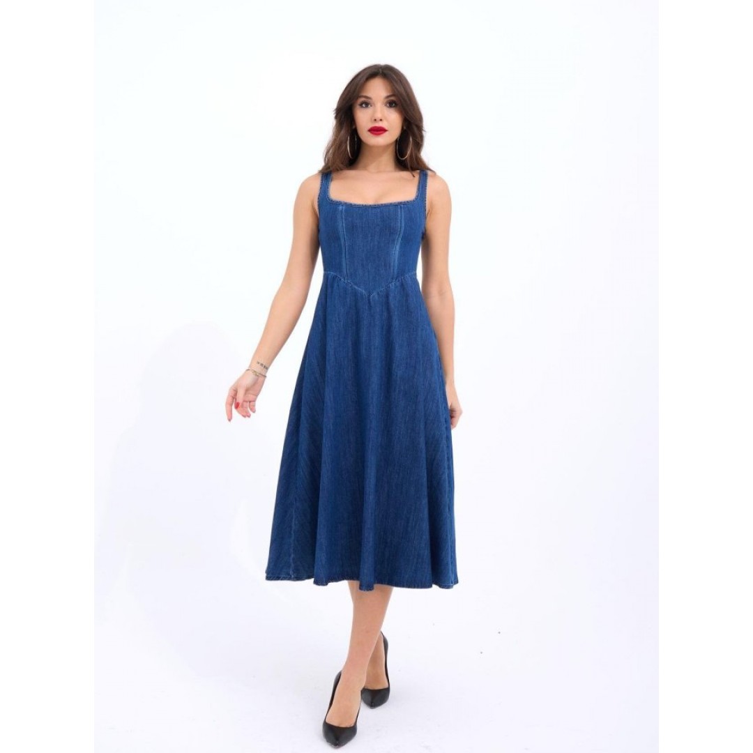 7142 KOT ELBİSE-MAVİ