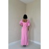 Pembe İşlemeli Kolu Garnili Elbise - 153984 Pembe İşlemeli Kolu Garnili Elbise - 153984