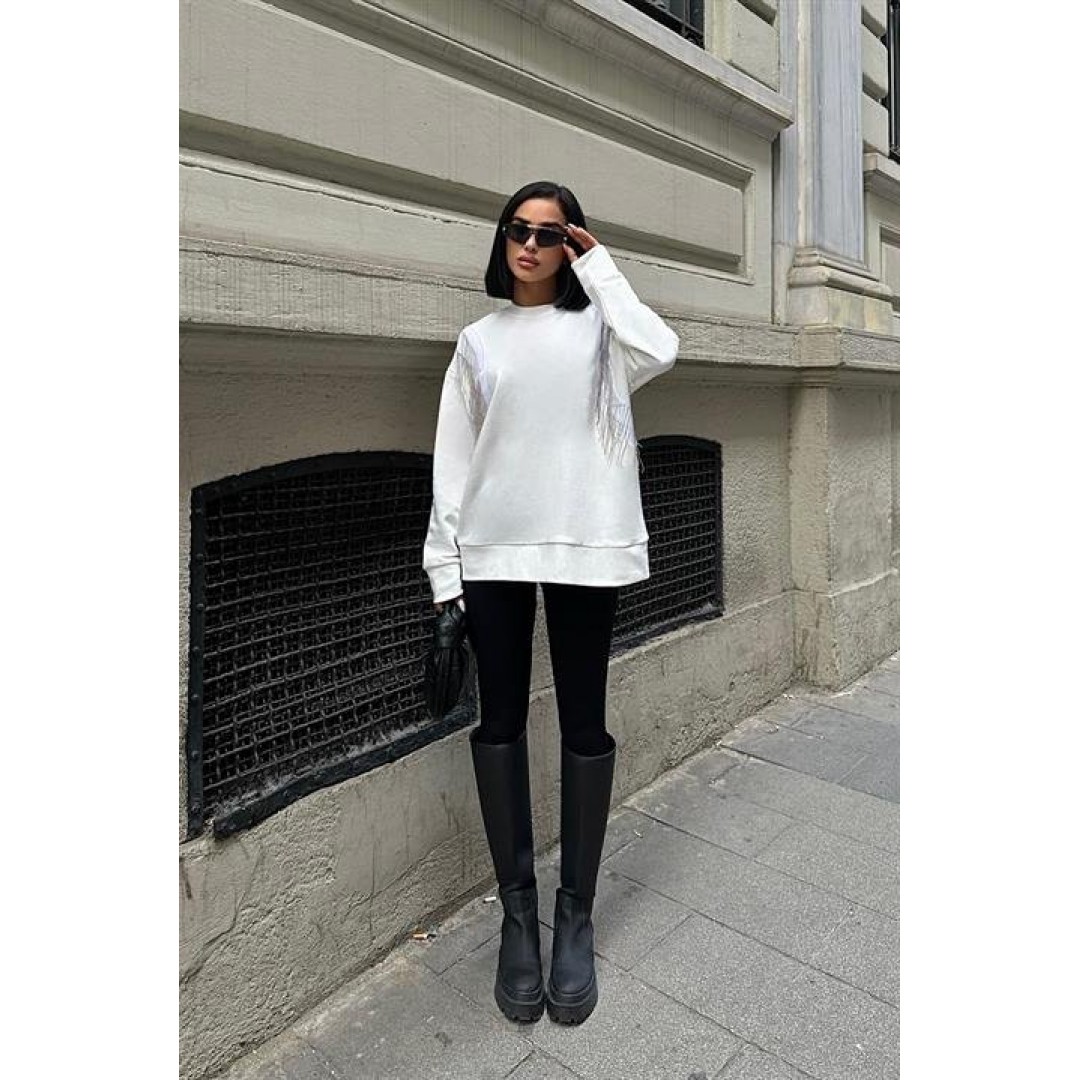 Angelina Metalize Sarkaçlı Sweatshirt 8048 -08 155923