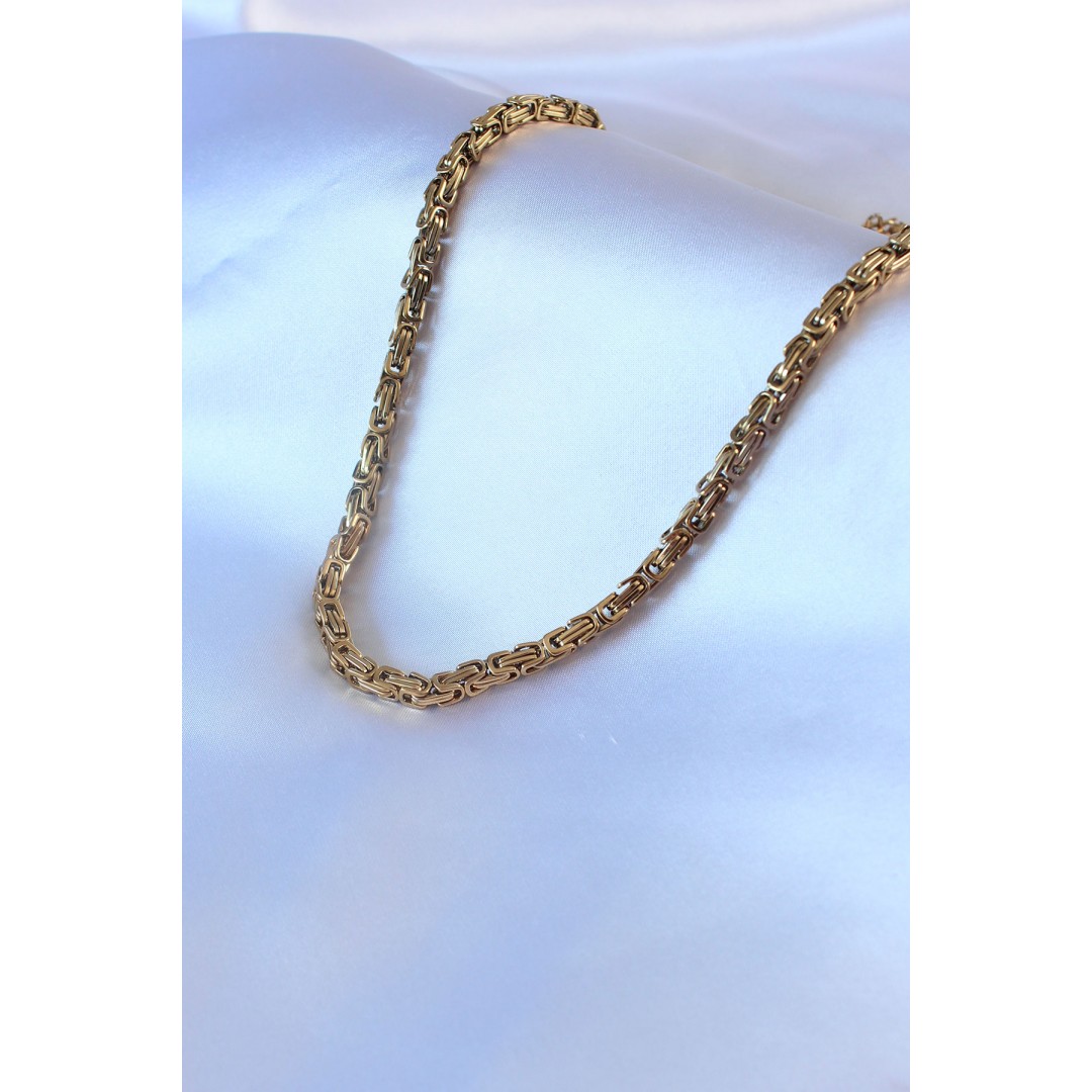 316L Çelik Gold Renk Kral Zincir Model Erkek Kolye 57528 316L Çelik Gold Renk Kral Zincir Model Erkek Kolye 57528