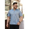 Erkek Yakalı Jakar Baskılı Kısa Kollu T-shirt 160892