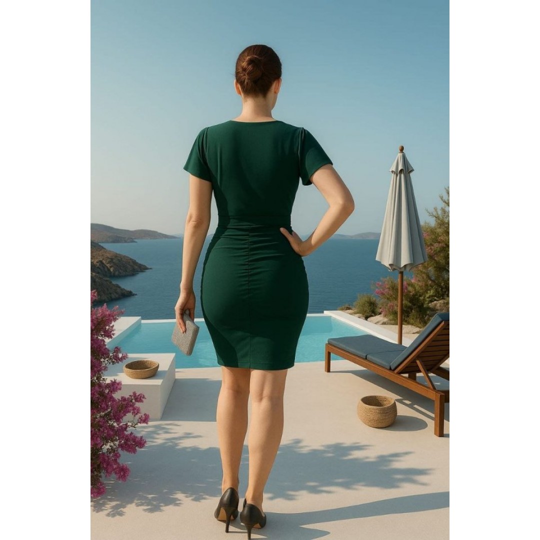 Kadın Sandy Kumaş V Yaka Mini Boy Elbise - 159177 Kadın Sandy Kumaş V Yaka Mini Boy Elbise - 159177