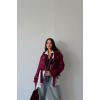 SÜET CROP CEKET KOL 3 KEMER DETAYLI - Bordo 153444 SÜET CROP CEKET KOL 3 KEMER DETAYLI - Bordo 153444