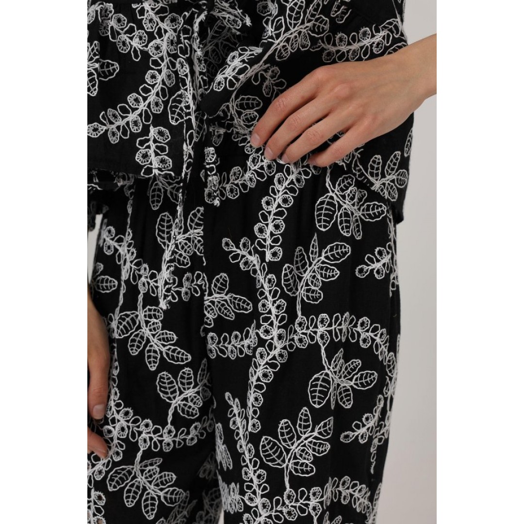 İşlemeli Oversize Pantolon - Siyah 162571 İşlemeli Oversize Pantolon - Siyah 162571