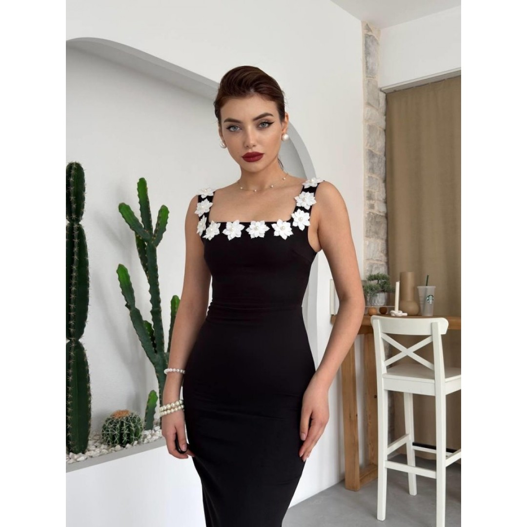 Mıng Çiçek Detaylı Elbise - 160493 Mıng Çiçek Detaylı Elbise - 160493