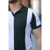 Erkek Kısa Kollu Polo Yakalı Blok Desenli Triko Bluz - 161492 Erkek Kısa Kollu Polo Yakalı Blok Desenli Triko Bluz - 161492