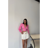 CROP POPLİN GÖMLEK YAKA KENAR DANTEL DETAYLI - Pembe 153794